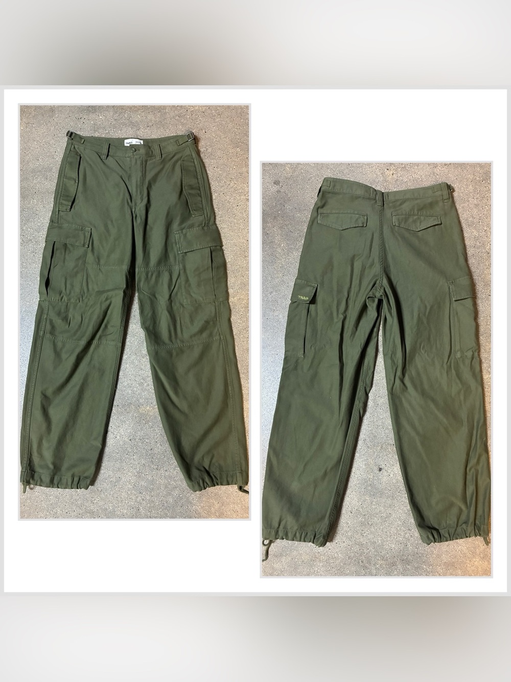 Aritzia TNA Supply Surplus Olive Green Cargo Pants Sz 6 Utility Army